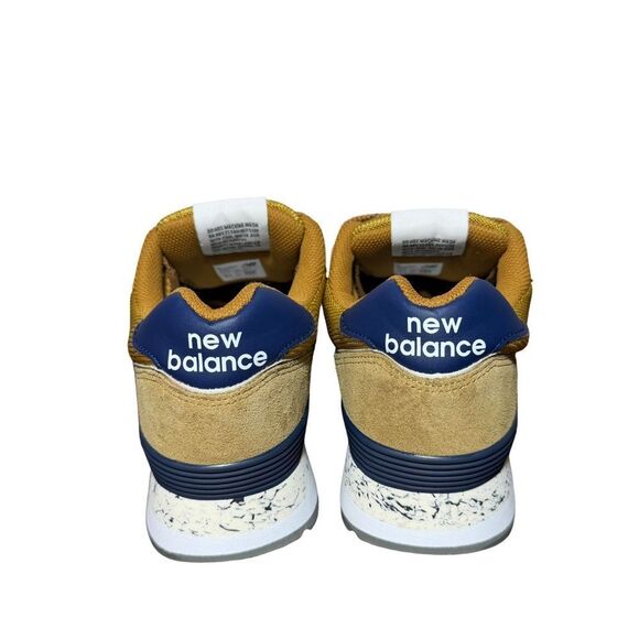 New Balance 515 Men\'s Mustard & Navy Suede Mesh Runner size 11.5 main image 4